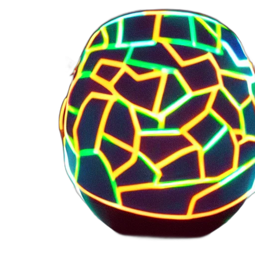crown, 3d render, vaporwave, tron transparent PNG cut-out