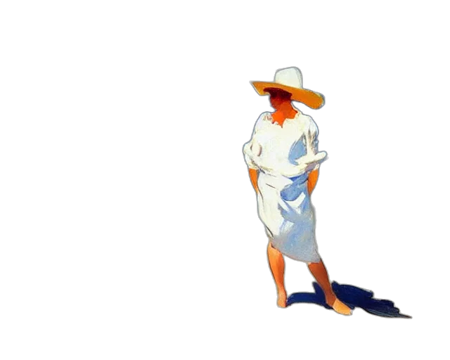 dress, hat, staff, umbrella transparent PNG cut-out