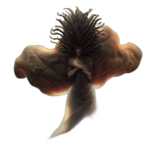 hair, flower, creature, crown, concept art, photorealistic, 3d render, fantasy art transparent PNG cut-out