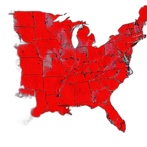 red, heat, map transparent PNG cut-out
