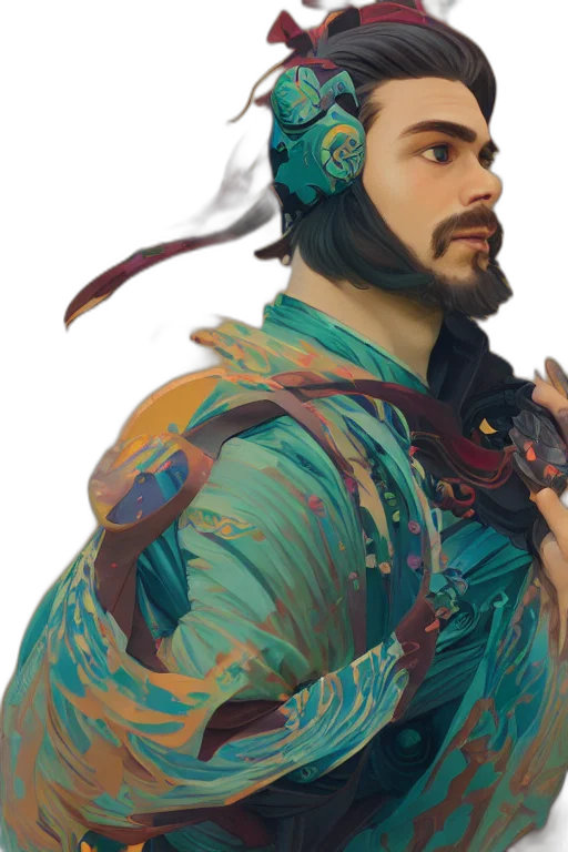jacket, face, creature, mask, concept art, fantasy art, photorealistic, anime transparent PNG cut-out