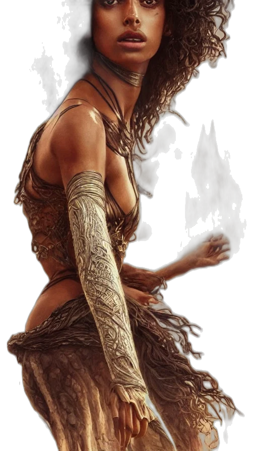 dress, jewelry, dragon, fantasy art transparent PNG cut-out