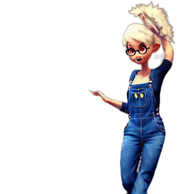 staff, dress, concept art, cartoon, 3d render, pixel art, full, body transparent PNG cut-out