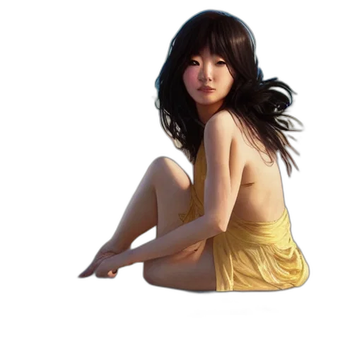 dress, jewelry, hair, face, photorealistic, 3d render, oil painting, concept art transparent PNG cut-out