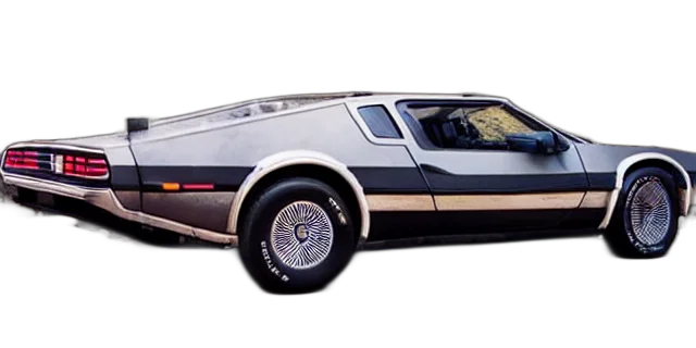 car, concept art, 3d render, photorealistic, single, delorean, dodge, charger transparent PNG cut-out
