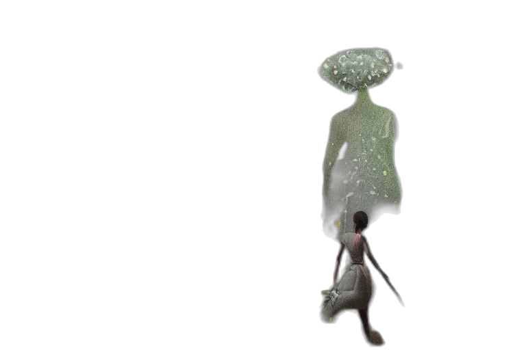 umbrella, creature, dress, hat transparent PNG cut-out