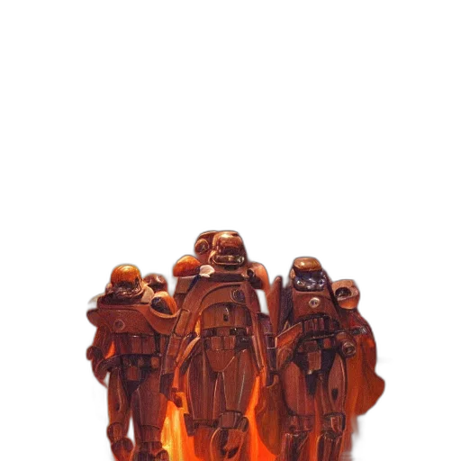 jacket, mask, staff, robot transparent PNG cut-out