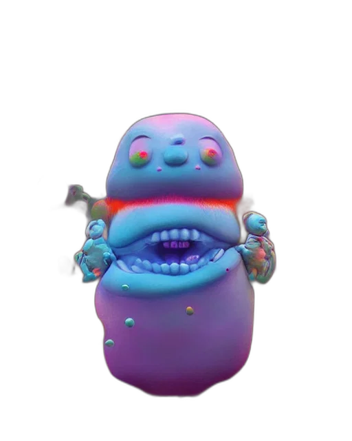robot, creature, staff, face transparent PNG cut-out