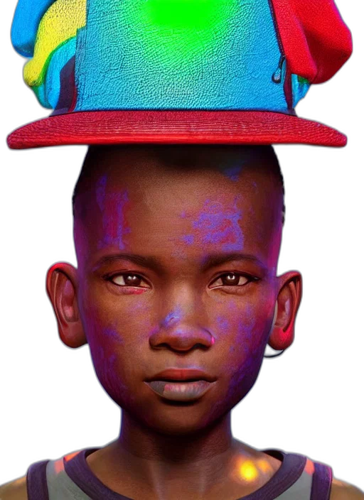 hat, face, mask, crown, concept art, photorealistic, 3d render, cyberpunk transparent PNG cut-out