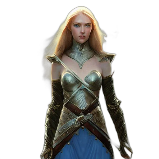 sword, staff, fantasy art, concept art, comic book art, 3d render, standing, elf transparent PNG cut-out