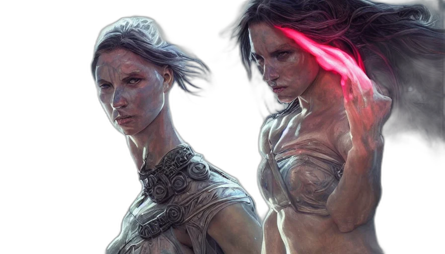 concept art, fantasy art, comic book art, cyberpunk transparent PNG cut-out