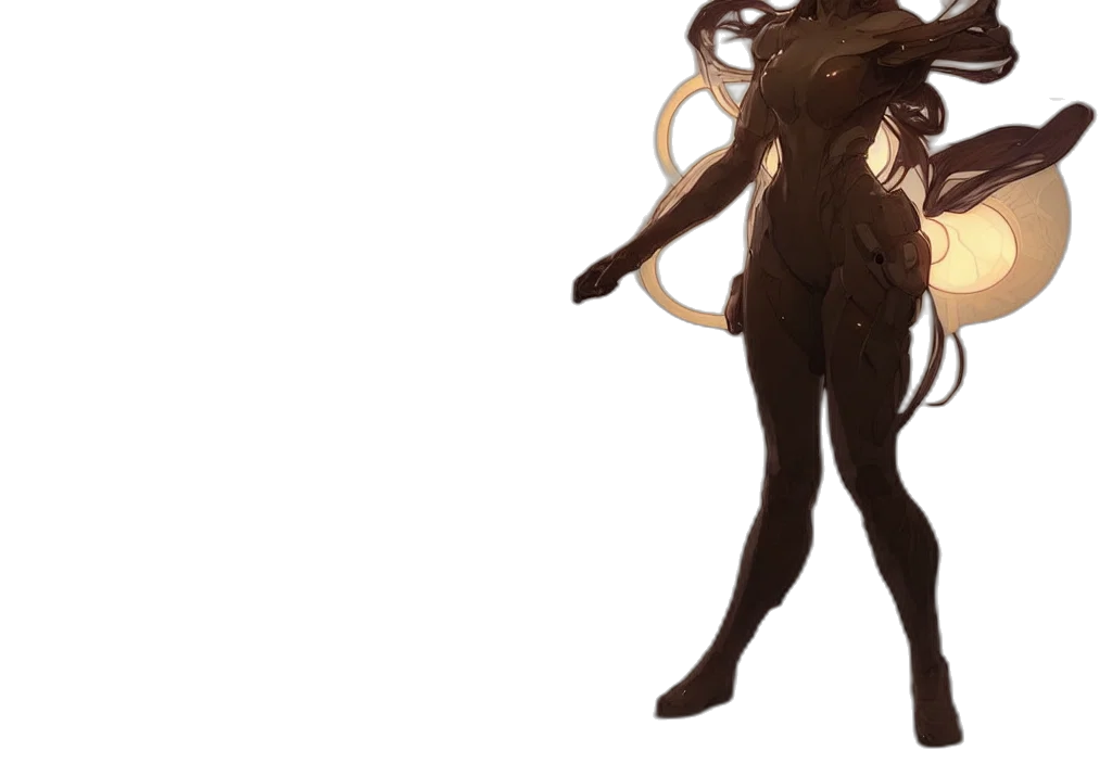 staff, hair, creature, dress, concept art, anime, fantasy art, pixel art transparent PNG cut-out