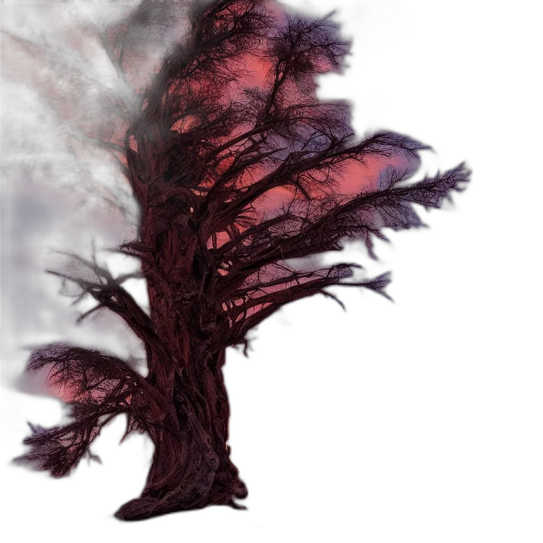 hair, tree, dragon, creature, concept art, fantasy art, photorealistic, 3d render transparent PNG cut-out