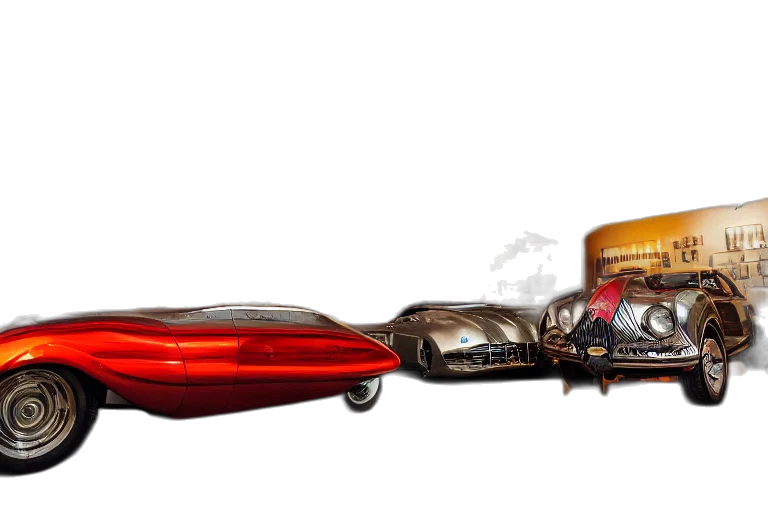 car, weapon, concept art, 3d render, photorealistic, fantasy art, shiny, retro transparent PNG cut-out