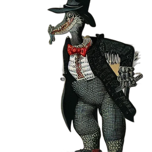 dragon, animal, creature, hat, concept art, 3d render, poster, featuring transparent PNG cut-out