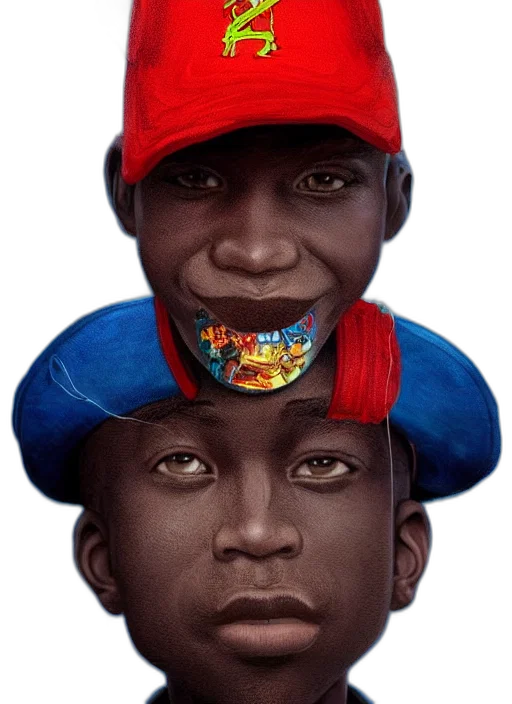 face, hat, mask, crown, photorealistic, concept art, 3d render, comic book art transparent PNG cut-out