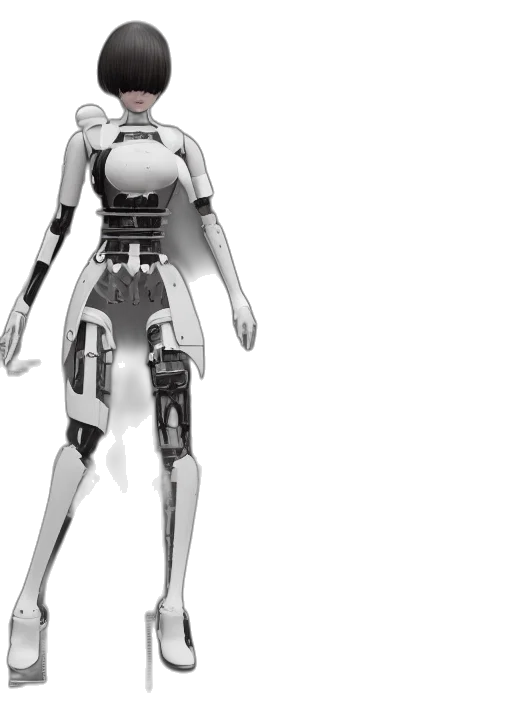robot, concept art, 3d render, cyberpunk transparent PNG cut-out