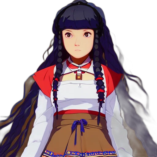 dress, staff, face, pixel art transparent PNG cut-out