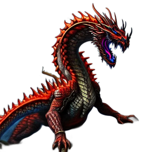 dragon, animal, creature, staff transparent PNG cut-out