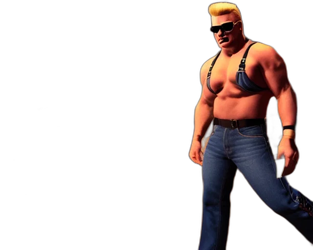 jacket, animal, 3d render, concept art, pixel art, cartoon, duke, nukem transparent PNG cut-out