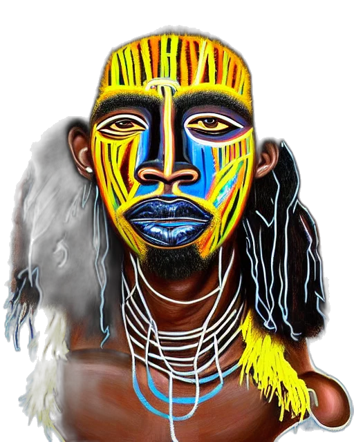 mask, face, jewelry, staff, photorealistic, fantasy art, concept art, oil painting transparent PNG cut-out