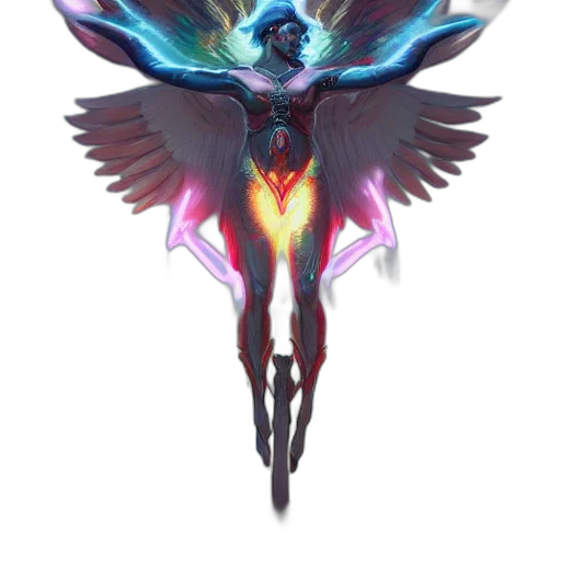 staff, dragon, concept art, fantasy art, pixel art, cyberpunk, blue, colorful transparent PNG cut-out