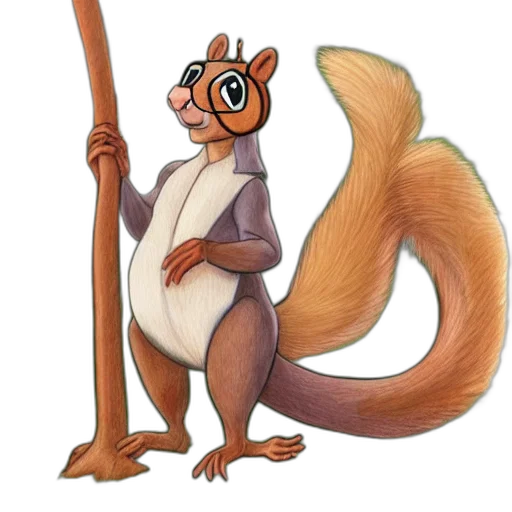 staff, animal, creature, sword, concept art, fantasy art, cartoon, watercolor transparent PNG cut-out