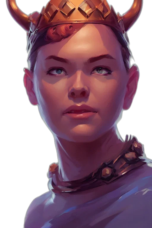 face, robot, crown, staff transparent PNG cut-out