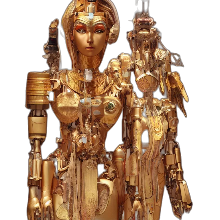 robot, jewelry, concept art, 3d render transparent PNG cut-out