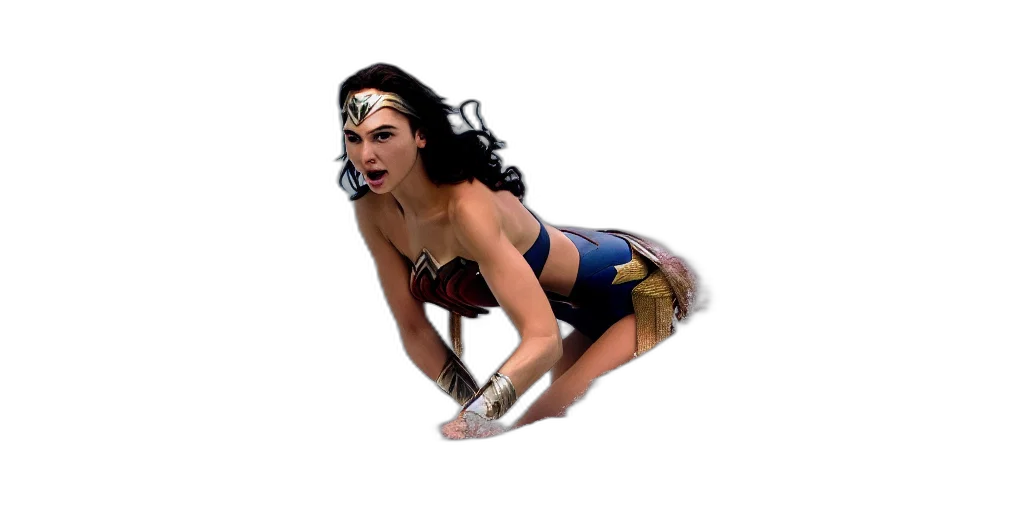 comic book art, concept art, gal, gadot, wonder, woman, surfing, north transparent PNG cut-out