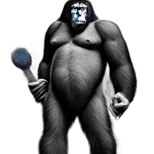 animal, creature, staff, concept art, cartoon, photorealistic, viking, ape transparent PNG cut-out