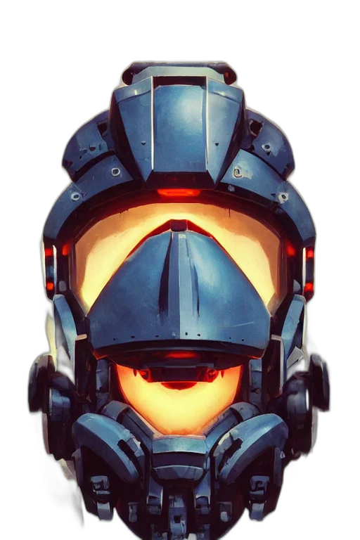 robot, face, mask, concept art transparent PNG cut-out