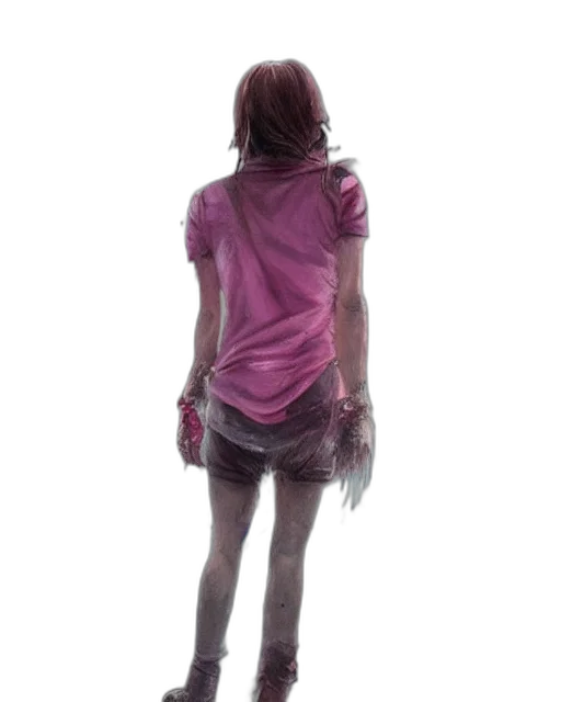 dress, jacket, creature, staff transparent PNG cut-out
