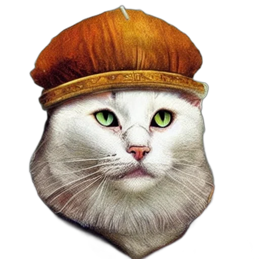 hat, crown, animal, staff, photorealistic, fantasy art, oil painting, concept art transparent PNG cut-out