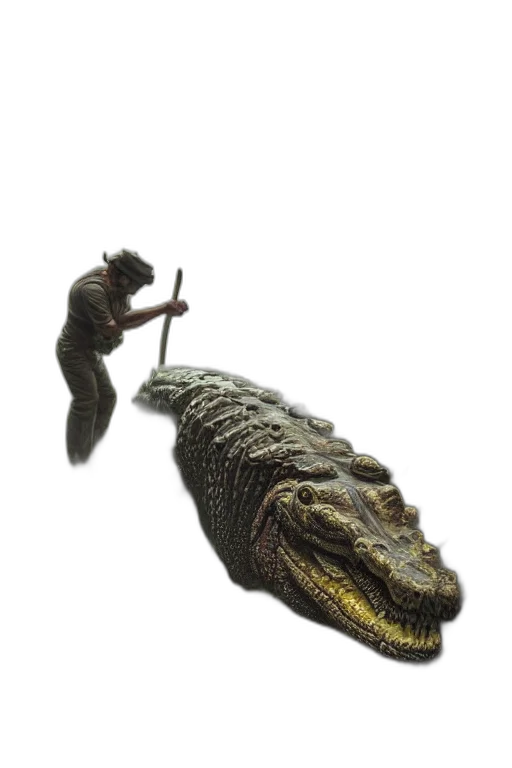 dragon, animal, creature, staff transparent PNG cut-out