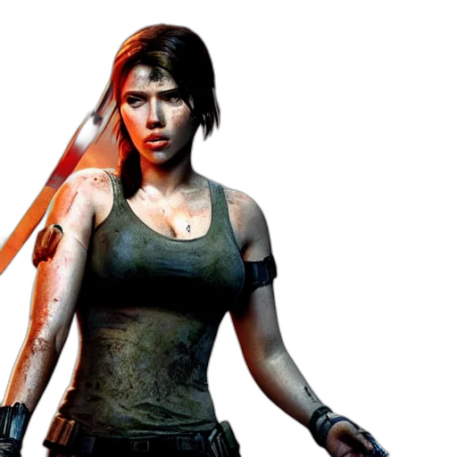 concept art, photorealistic, scarlett, johansson transparent PNG cut-out