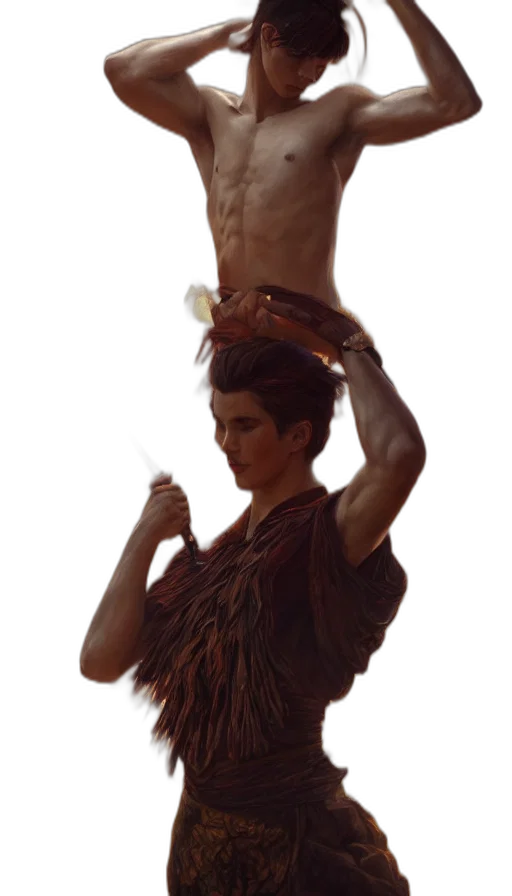 staff, crown, creature, hair transparent PNG cut-out