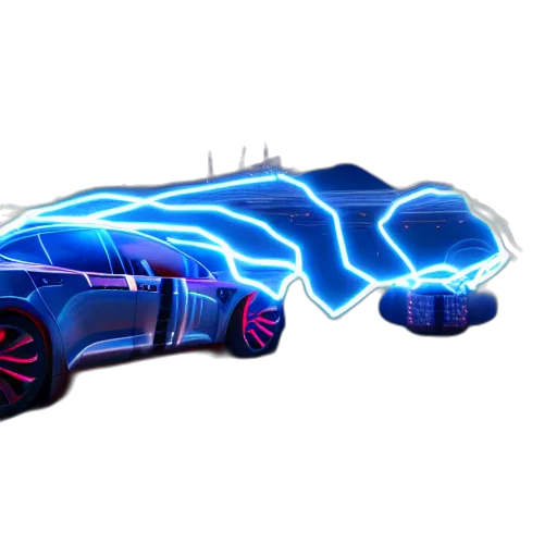 car, concept art, cyberpunk, 3d render transparent PNG cut-out