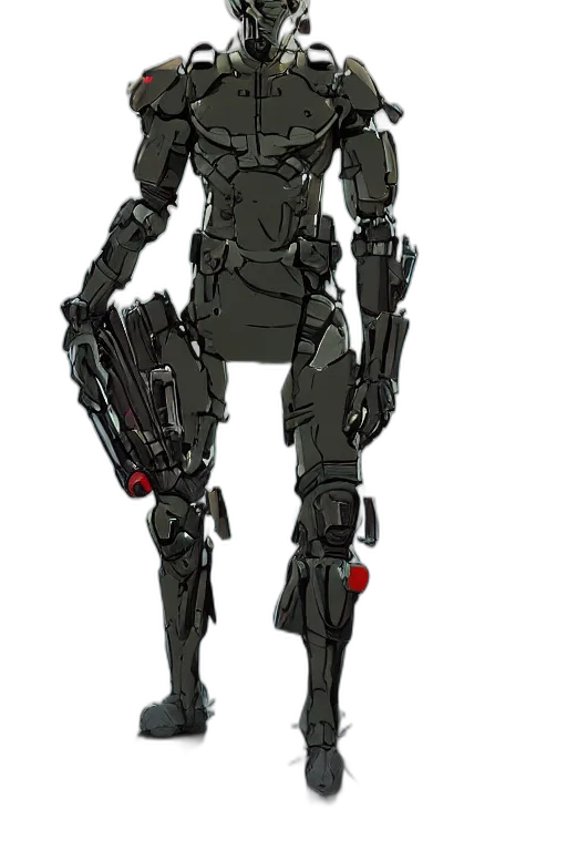 robot, weapon, concept art, cyberpunk transparent PNG cut-out