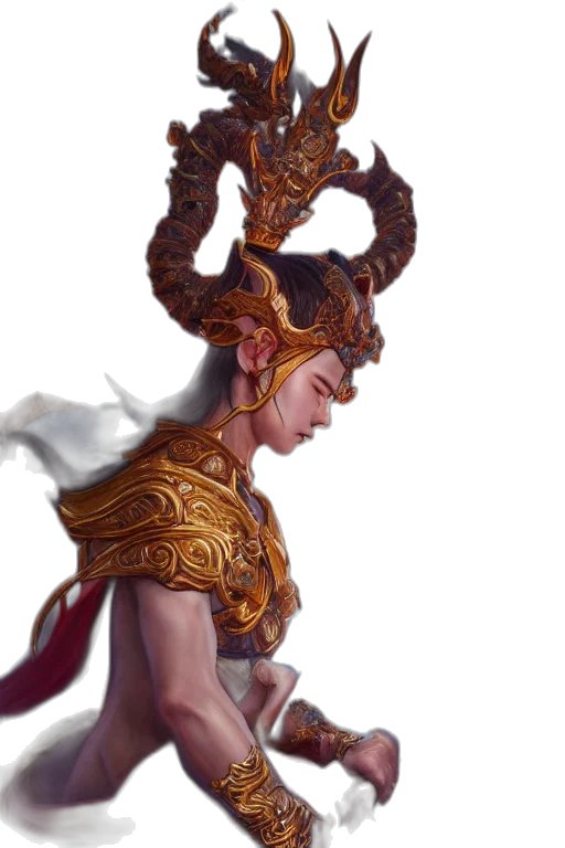 crown, staff, dragon, mask, fantasy art, concept art, 3d render, photorealistic transparent PNG cut-out