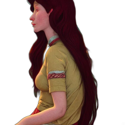 hair, dress, staff, face transparent PNG cut-out