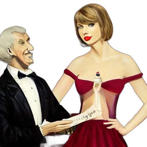 dress, concept art, cartoon, photorealistic, taylor, swift, working, butler transparent PNG cut-out