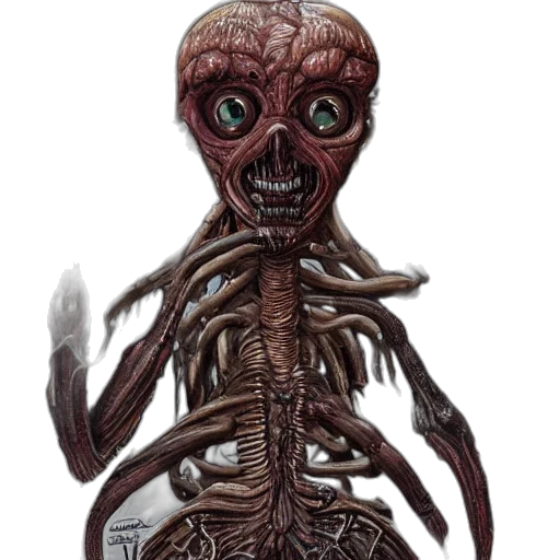 creature, mask, staff, robot, concept art, 3d render, fantasy art, comic book art transparent PNG cut-out