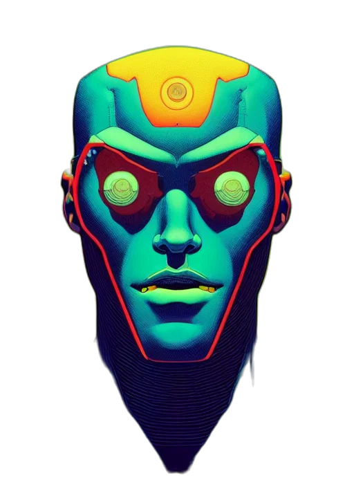 mask, robot, face, creature transparent PNG cut-out