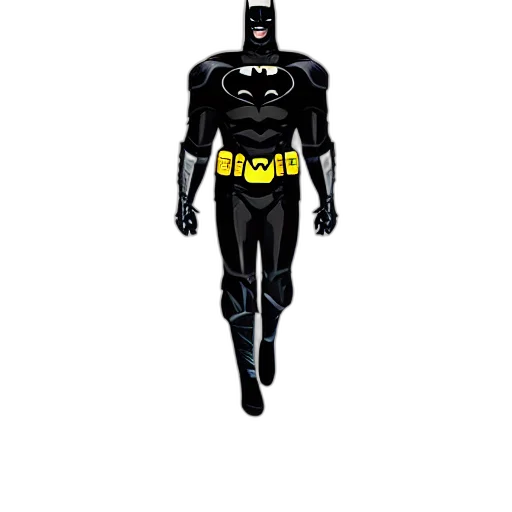 comic book art, concept art, 3d render, pixel art, gigantic, portrait, futuristic, batman transparent PNG cut-out