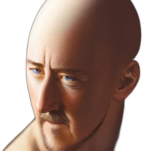 face, hair, mask, hat, photorealistic, 3d render, concept art, comic book art transparent PNG cut-out