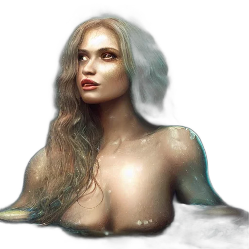 jewelry, hair, dress, face, fantasy art, photorealistic, concept art, pixel art transparent PNG cut-out