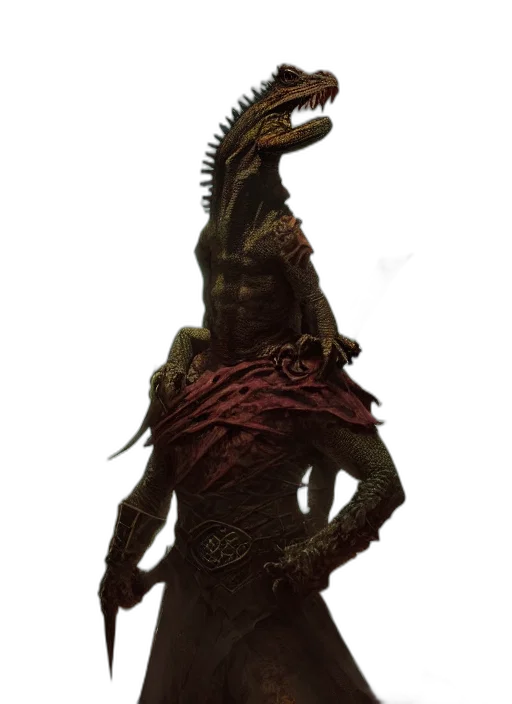dragon, creature, animal, staff, concept art, 3d render, fantasy art, humanoid transparent PNG cut-out