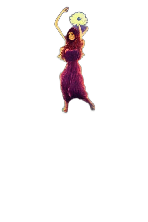dress, hair, creature, animal, 3d render, cartoon, concept art, pixel art transparent PNG cut-out