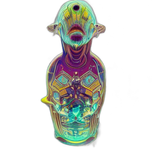 mask, face, robot, creature, 3d render, concept art, vaporwave, fantasy art transparent PNG cut-out